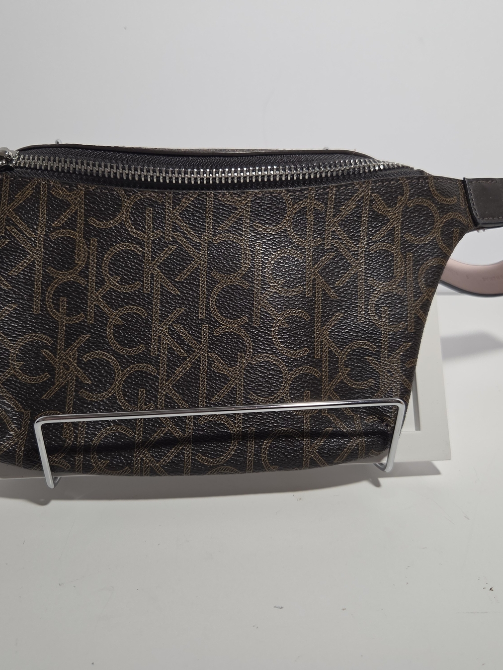 Calvin Klein Millie Belt Bag Fanny Pack Brown Signature CK Monogram Size S